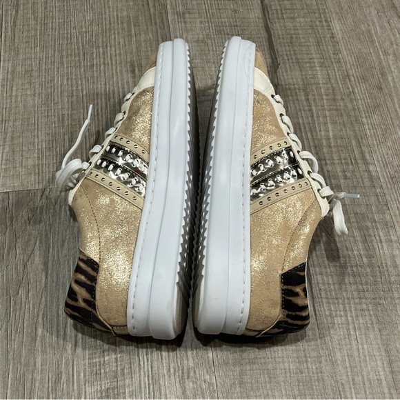 Geox Gold and White Sneakers with Metallic Finish Sz7 - Picture 7 of 10